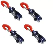 4pcs-2 Ton 3" Snatch Block Wire Rope Cable Pulley Roll Back Wrecker Recovery