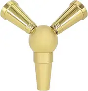 Hookah Hose Adapter Splitter 1 to 2 Connector Hookah Accessories Auto-Seal Shisha Hookah Hose Splitter Adapter Metal (Gold)