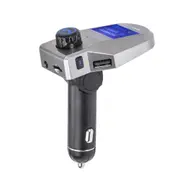 M8S 1.44 Inch Lcd Screen Dual Usb Ports Car Charger Bluetooth Hands Free Radio Fm Transmitter (Silver)