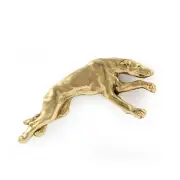 Greyhound, English Greyhound - gold-plated pin brooch, elegant dog ornament, uni