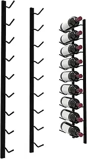 Wine Stash - 9 Bottle Wall Mounted Wine Rack - Black