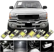 BMT xms LED Interior Light Kit Replacement for GMC Sierra Chevy Silverado 1999-2006, 6000K Cool White Car LED Light Interior, 15 Pieces
