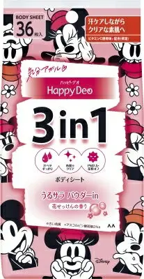 少量現貨 日本製 Mandom Happy Deo 三合一身體濕紙巾 清爽涼感 濕巾 涼感 舒爽 爽身粉 夏季必備 迪士尼 2022新款【小福部屋】