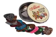 Set of 20x Alice Guitar Picks - Variety Pack - Celluloid - Round Tin