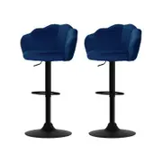 Adjustable Artiss 2x Bar Stools Blue