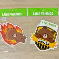 在飛比找蝦皮購物優惠-2張一起賣 line friends正版熊大/貼紙/行李箱貼