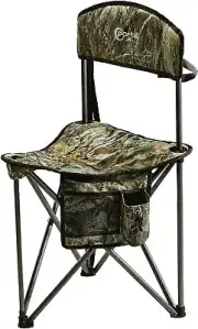 PORTAL Extra Large Quick Folding Tripod Stool with Backrest Fishing Camo