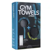 2PK Jason Sports Gym Drying/Cooling Outdoor Towel Set w/ Reusable Tube Charcoal