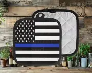 Nice New LAW ENFORCEMENT THIN BLUE LINE pot holder.