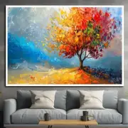Tree Of Life Nature Art Fall Decor Wall Decor Tree Painting Colorful Tree