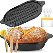 Teenyyou Cast Iron Dutch Oven for Bread Baking Pre Seasoned Cast Iron Loaf Pan with Lid and Sourdough Baking Supplies Nonstick Dutch Oven Pot for Homemade Bread