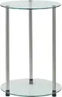 Contemporary Side Table Furniture End Accent Modern Coffee Glass Round 2 Tier