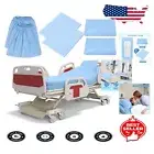 Ultra-Soft 6-Pc Blue Hospital Bed Sheet Set with Fitted Sheets and Pillowcases