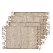 4PK J.Elliot Home Rowan 33x48cm Jute Placemat Table Protector Rectangle Natural