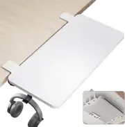 Desk Extender Tray, 24" X 14.4" Clamp on Shelf, Desk Extension with Laptop Holde