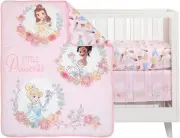 Lambs Ivy Disney Princesses Nursery Baby Crib Bedding Set Pink 3 Count