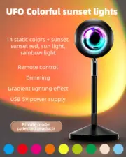 Sunset Lamp Rainbow Projector Night Light Sunset Projection Led Desk Lamp