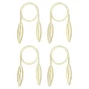 4Pcs Curtain Tiebacks Clips Decorative Window Drape Twist Tie Backs, Beige