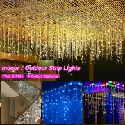 LED Curtain Lights String Fairy Outdoor Garden Christmas Wedding Party Icicle US