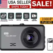 Car Dual Lens Dash Cam HD 1080P Front/Rear Video Recorder Camera G-Sensor