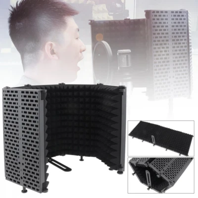 Microphone Isolation Shield Studio Mic Sound Absorbing Foam Reflector 5-Panel UK