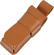 CATIEBYE Harmonica Leather Case Harmonica Holder Storage Jaw Whistle Mouth Organ Holder Instrument Plush Recorder Instruments Stand Trumpet Stationery Jaw Harp Key Musical Leather Brown