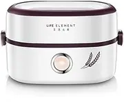 Heating Lunch Box Portable Multi-function Electric Insulation Food Rice Bucket (White-purple (1L))
