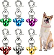 MIRKUZI Collar Jewellery for Dogs 6 Pieces Pet Collar Bell Set Collar/Keychain Pet Bell Set Loud Colorful and Stylish Dog Cat Collar Decoration