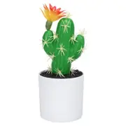 6.7"x3" Artificial Cactus Fake Flowering Cactus Decor Faux Succulents Plants
