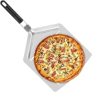 Fulasun Pizza Peel 13 Inches Perforated Aluminum Pizza Paddle with Folding Handle Rustproof Pizza Spatula Professional Pizza Turning Peel for Pizza Lovers Home Cooks Food Enthusiasts ..(Silver)