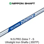 Nippon NS Pro Zelos 7 - S Flex Ultralight Steel Iron Shafts (.355TP) Uncut