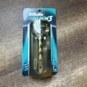 Original Gillette Mach 3 Razor Handle w/2 Cartridges 3 Blades