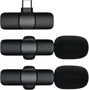 Microphone Wireless,Vlogging Microphone | Portable Voice Transmitter Wearable Anti-Static for Field Recording Livestream Vlog Podcasting Game Public Speaking