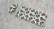 Bedding Set (Sheet and Pillow) for 12 In Doll's Bed - Christmas Pattern