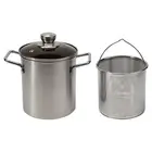 Deep Frying Pot for Kitchen Stainless Steel Fryer Kit with Handy Basket