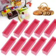 1-10Pcs Non-Stick Silicone Mini Loaf Pan Stackable Baking Bread Toast Mold