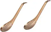 UTHCLO Slotted Spoons for Home Multipurpose Kitchen Utensils Set Rose Gold 2 Pieces Water Filtration