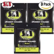 3-PACK SIT S8984 Power Wound 8-String Nickel Electric Guitar Strings 9-84