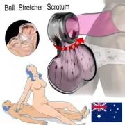Man Silicone Ball Stretcher Scrotum Sack Chastity Cage Penis Ring Enhancer Delay