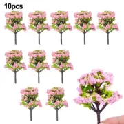 Lifelike Pink Flower Model Trees for Train Railroad Scenery HO Scale 10cm