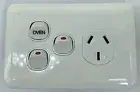 Single Power Point 2x Extra Switch SGPO Electrical White Slim Wafer Oven 35 AMP