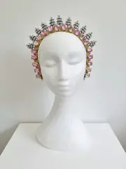Miss Ice Maiden. Womens Pale Pink coloured rhinestone headband fascinator