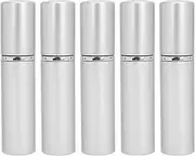 shenruifa Perfume Travel Bottle, Aluminum Refillable Perfume Spray Bottle Portable Empty Perfume Atomizer 10ml x 5pcs (Silver)