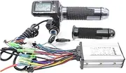 Yurefax On Behalf of Driving Electric Car Modification 36/48V LCD Turn Handle Speed and Mileage Display 250/350W Hall Controller Set Electric Scooter Display Screen(Key 48V Set Black)
