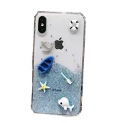 2Pcs Shockproof Epoxy Glitter Dolphin Pattern Soft Tpu Case For Iphone Xs Max