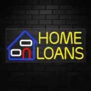 Home Loans Sign for Business Displays | LED Flex Neon | 32"W x 13"H x 1"D