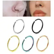 2/3/5Pcs 20G Fashion Stainless Steel Thin Fake Septum Nose Ring,Hoops Labret Fak
