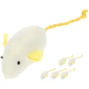 6Pcs Cat Plush Mouse Toy Kitten Teaser Toys Small Pets Interactive Exerciser Toy