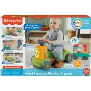 Fisher-Price Laugh &amp; Learn 4-In-1 Farm To Market Tractor Ride-On