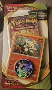 Pokemon TCG Vivid Voltage Booster Blister Pack Scorbunny + Coin